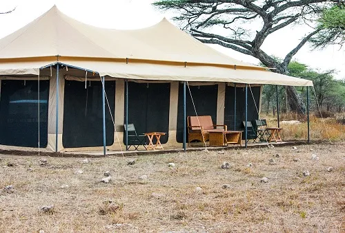 Tanzania budget camping safari tent public campsite